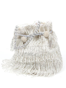 Odette - Silver Embellished Batua