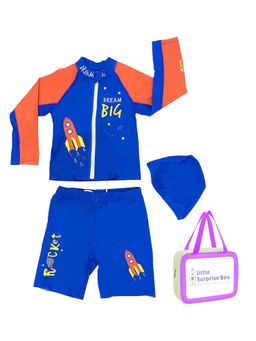 Little Surprise Box - Little Surprise Box,LSB Space Shirt & Shorts Swimwear Knee-110 UPF30+,With Free Wash Bag