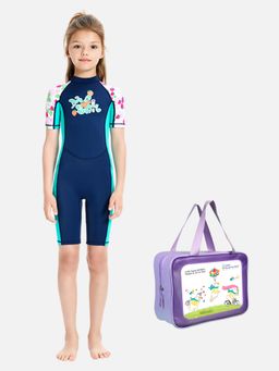 Little Surprise Box - Little Surprise Box,Knee Dive Navy Strawberry Swimwear UPF50+,With Free Wash Bag