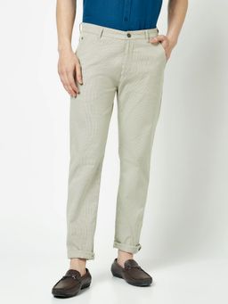 CRIMSOUNE CLUB - Men Beige Checks Trouser