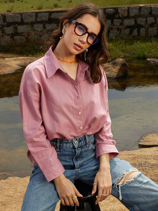 Button Down Salmon Color Shirt Buy PINACOLADA Women Salmon Pink Self-Design Striped Shirt Online Button Down Salmon Color Shirt Buy PINACOLADA Women Salmon Pink Self-Design Striped Shirt Online