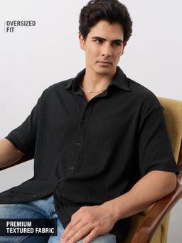 The Souled Store - Textured Shirt Raven Men Textured Shirt - Black