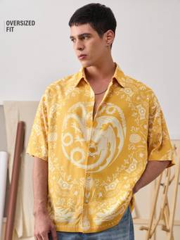 The Souled Store - Official House Of The Dragon Legacy Men Oversized Shirt - Mustard