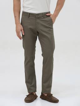 Crocodile - Mens Solid Casual Wear Trouser - Green