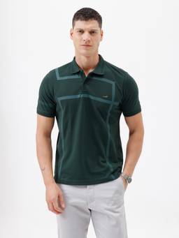 Crocodile - Mens All Over Printed Casual Wear Polo T-shirt - Green