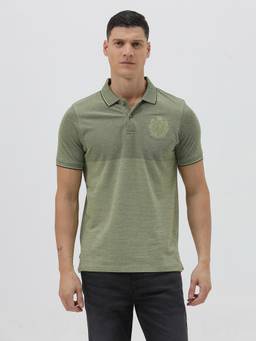 Crocodile - Mens All Over Printed Casual Wear Polo T-shirt - Green