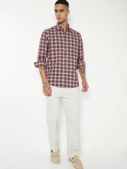 max - Regular Fit Polo T-shirt Stripes Casual - Maroon