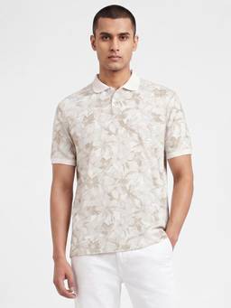 max - Men Floral Print T-shirt - Beige