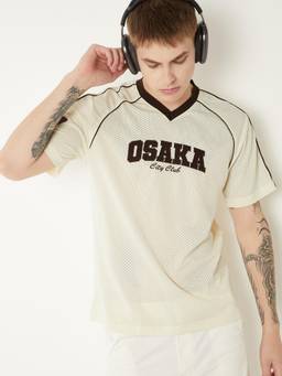 max - Men Solid Sports T-shirt - Cream