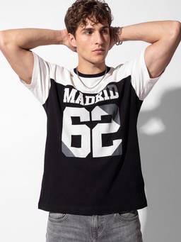 max - URB_N Men Oversized Back Printed T-shirt - Black