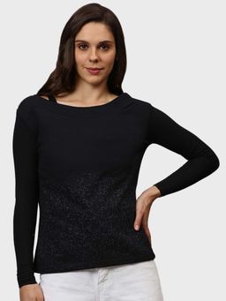 Campus Sutra - Black Solid Sweatshirt