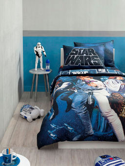 Ddecor Live Beautiful - DDECOR - Star Wars Classic 180TC 100% Cotton Double Bedsheet with 2 Pillow Covers, Blue