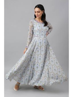 WISHFUL by W - Blue Embroidered Dress