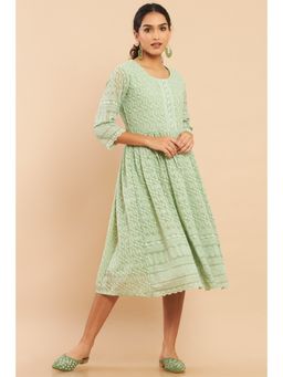 Soch - Women Green Embroidered Kurta