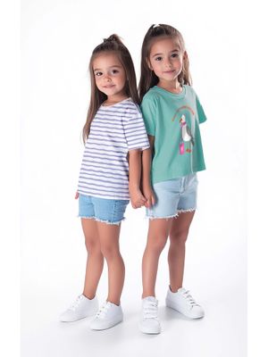 Nautinati Girls' Cotton Unicorn Printed Cropped T-shirt main image 0