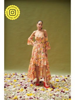 CINCIN Fashion - Printed High Low Tube Dress