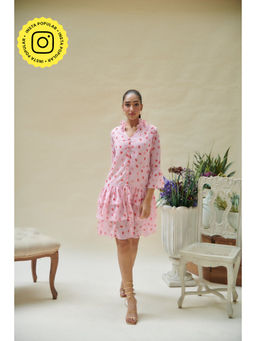 CINCIN Fashion - Kiss Printed 3 Tier Shirt Dress