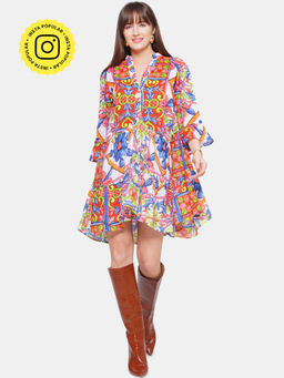 CINCIN Fashion - Boxy Printed Short Dress