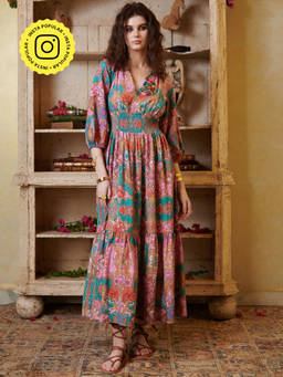 CINCIN Fashion - Multi-Color Printed Maxi Dress