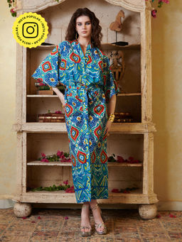 CINCIN Fashion - Multi-Color Printed Pleated Maxi Dress (Set of 2)