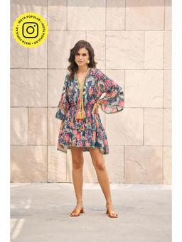 CINCIN Fashion - Multicolour Printed Mini Skater Dress