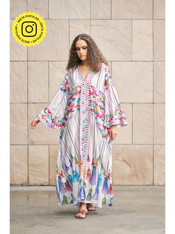 CINCIN Fashion - Tassel Printed A- Line Maxi Dress