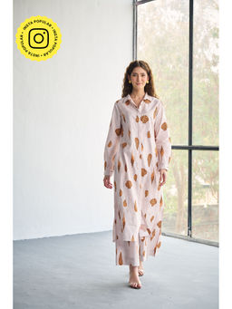 CINCIN Fashion - Shell Printed Poplin Kurta with Palazzo (Set of 2)