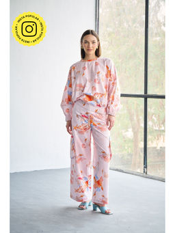 CINCIN Fashion - Printed Pink Poplin Aerial Co-Ord (Set of 2)