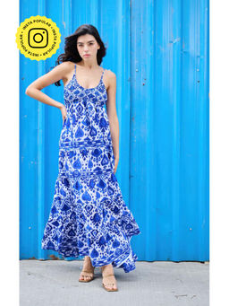 CINCIN Fashion - Blue Whirl Maxi Dress