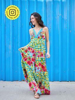 CINCIN Fashion - Vivid Horizon Halter Dress