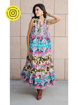CINCIN Fashion - Tropical Serenity Embroidered Sleeveless Dress