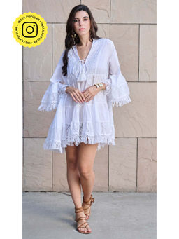 CINCIN Fashion - Timeless Ivory Cascade Dress