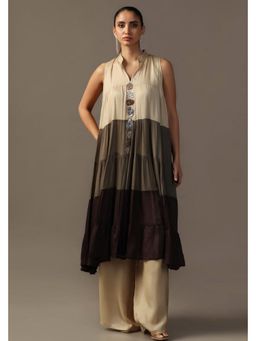 "Two Sisters" by Gyans - Shades Of Chocolate Kurta With Pant