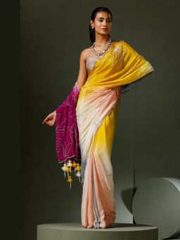 "Two Sisters" by Gyans - The Maya Saree With Stitched Unstitched Blouse