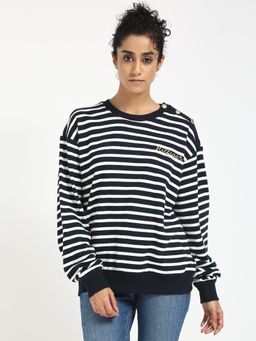 Tommy Hilfiger - Regular Fit Cotton Round Neck Black Sweatshirt