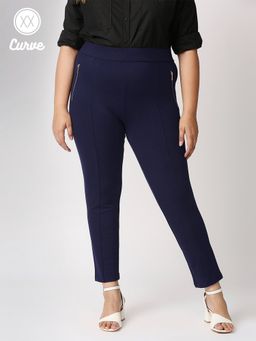 Twenty Dresses by Nykaa Fashion - Navy Blue Mid Waist Skinny Jeggings