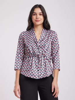 FableStreet - Multi-Color Satin Printed Top