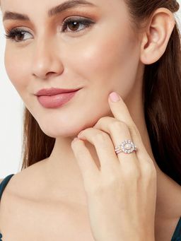 Voylla - Pearly Whites Fascinating CZ Ring