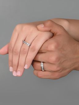 Voylla - Valentine's Day Collection 925 Silver CZ Adorned Couple Rings