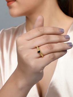 Voylla - Valentine's Day Collection Edgy Black Hearts Ring