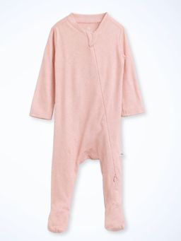 Cocoon Care - Bamboo Cotton Knitted Plain Solid Baby Full Sleeves Footed Sleepsuit