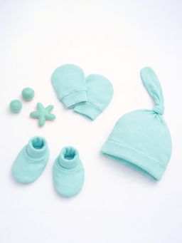 Cocoon Care - Knitted Bamboo Cotton Solid Cap Mittens and Socks