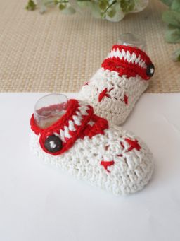 Woonie - Cotton Bamboo Summer Booties - Cream