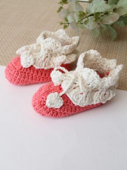 Woonie - Cotton Bamboo Ruffled Designed Summer Booties - Pink