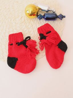 Woonie - Handknitted Socks - Red