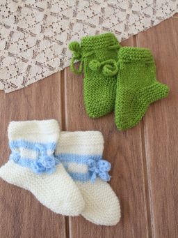 Woonie - Handknitted Socks - Green (Pack of 2)