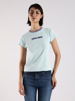 Calvin Klein - Blue Logo Slim Fit Cotton T Shirt