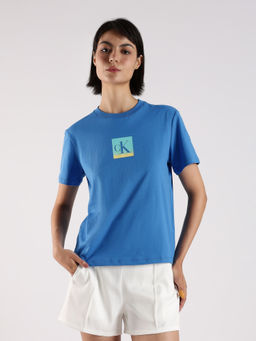 Calvin Klein - Blue Logo Slim Fit Cotton T Shirt