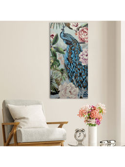 HomeTown - Ilona Peacock Canvas Hand Painted Painting, Indigo 60X120Cm