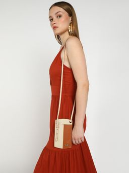 KLEIO - Vegan Leather Sleek Mobile Pouch Sling Crossbody Bag with Adjustable Sling and Card Slots